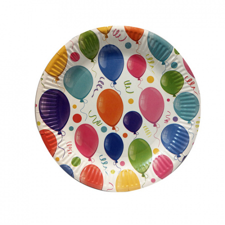 Тарелки бумажные набор (6шт) д.230мм Воздушные шарики Fiesta